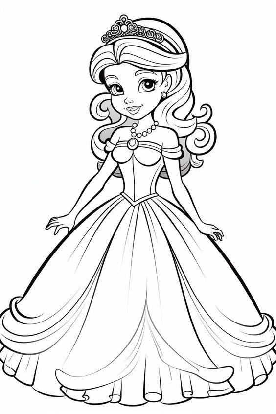 Princess coloring page 08 by Glittertiara on DeviantArt