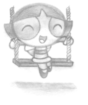 Buttercup on the swings