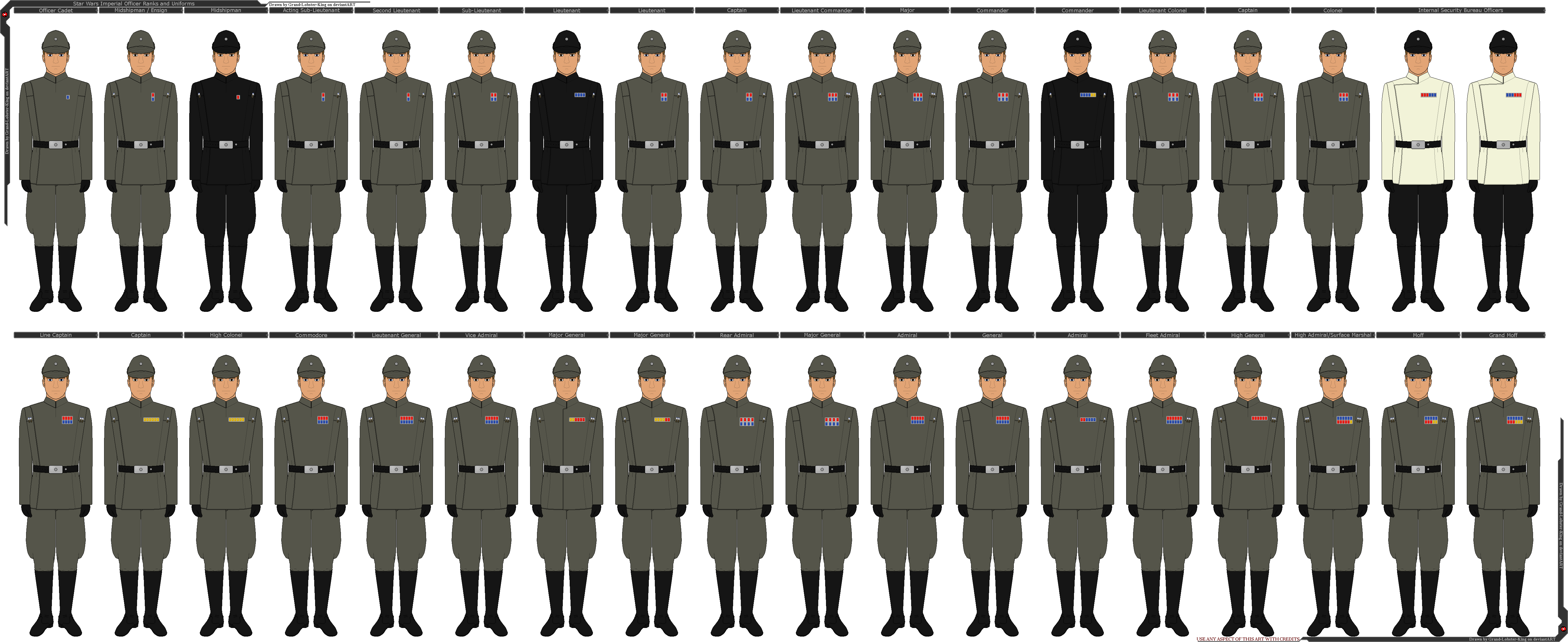 Star Wars - Imperial Officer Ranks and Uniforms by Grand-Lobster-King ...