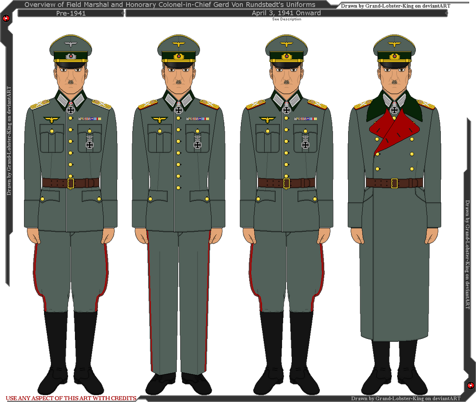 Overview of Gerd Von Rundstedt's Uniforms by Grand-Lobster-King on ...