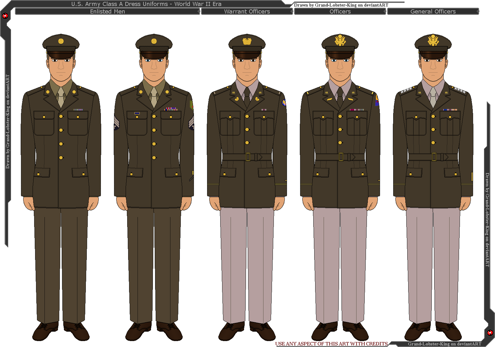 U.S. Army Class A Dress Uniforms - World War II by Grand-Lobster-King on DeviantArt U.S. Army Class A Dress Uniforms - World War II by Grand-Lobster-King on DeviantArt