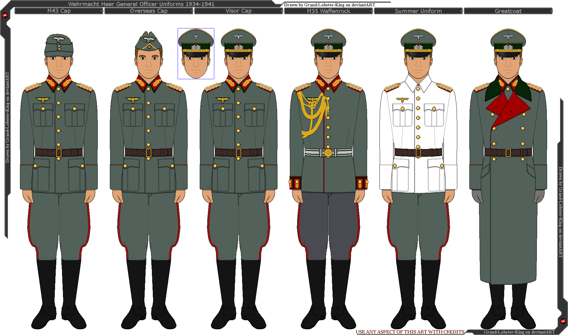 Wehrmacht Heer General Uniforms 1934-1941 by Grand-Lobster-King on