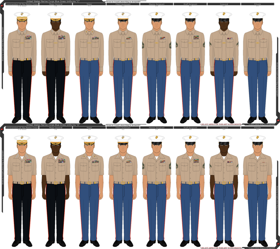 United States - Marine Corps Dress Uniforms 'C/D' by Grand-Lobster-King on  DeviantArt
