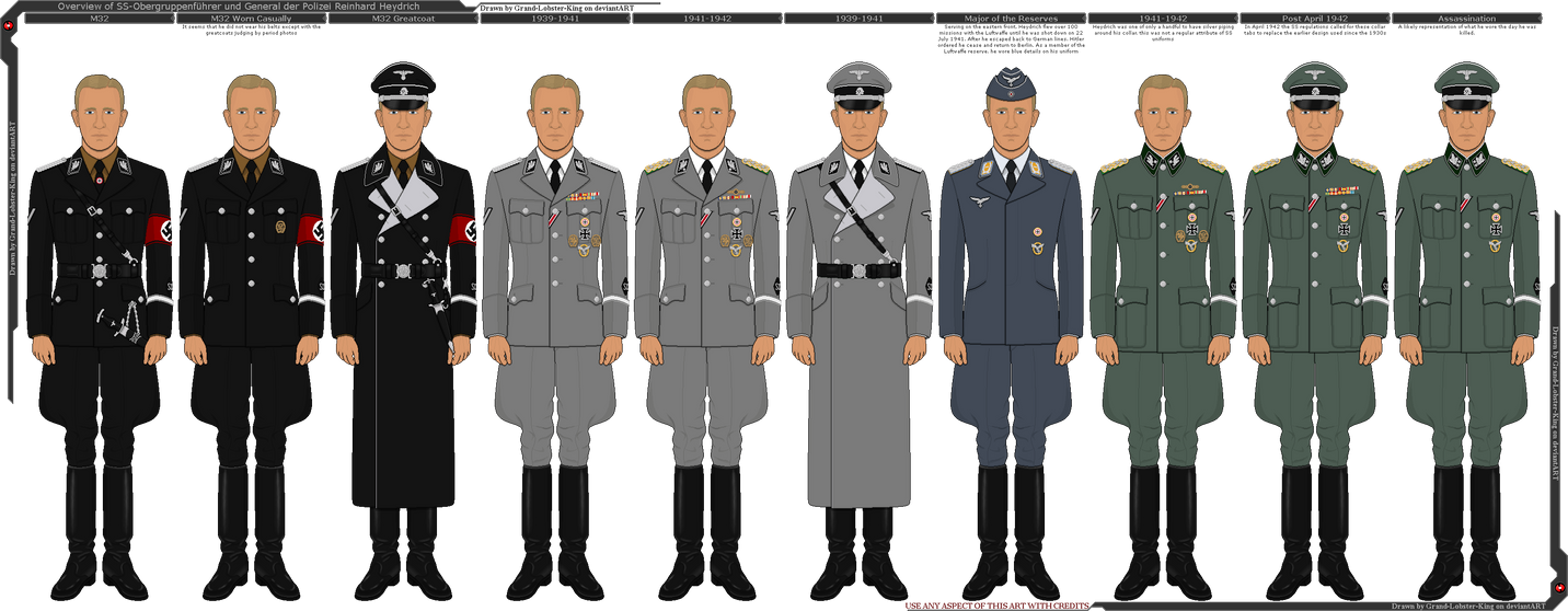 Overview Of Reinhard Heydrich s Uniforms By Grand Lobster King On overview-of-reinhard-heydrich-s-uniforms-by-grand-lobster-king-on