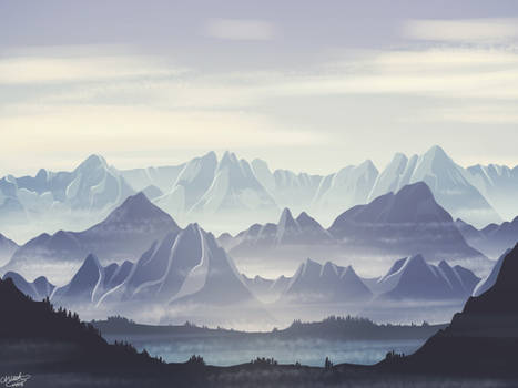 Mountains landscape practice