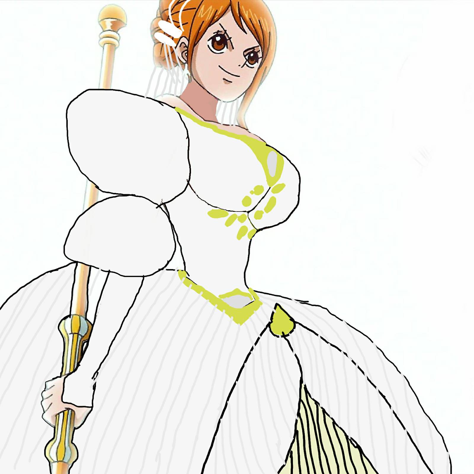 Nami as Yuri Tanima in her Wedding Dress by EmperorRoku on DeviantArt