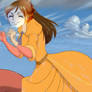 Nami as Jane Porter in her Yellow Dress