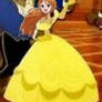 Nami as Princess Belle in the ballroom