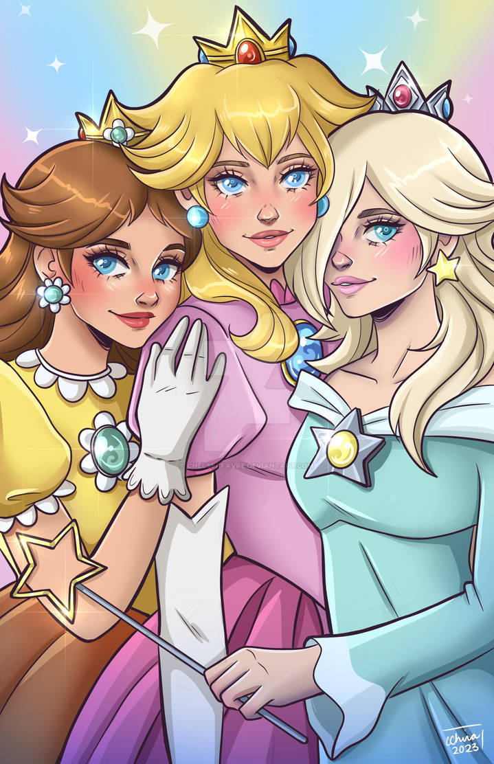 Princess Peach, Daisy and Rosalina by ChelseaFavre on DeviantArt
