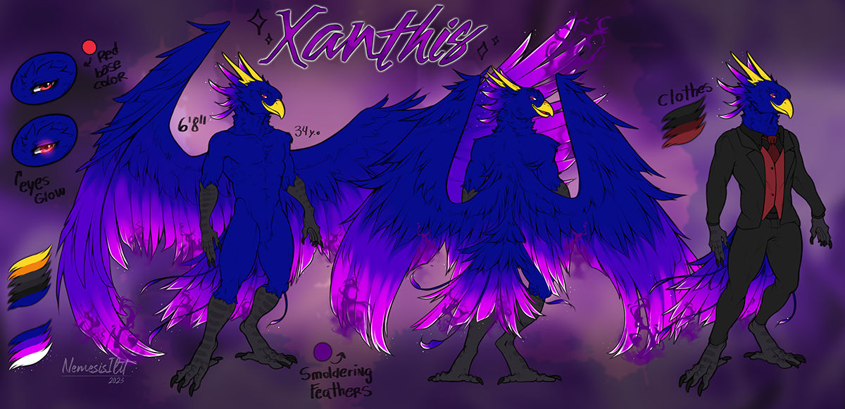 Reference Sheet Commission - Xanthis by NemesisIlit on DeviantArt