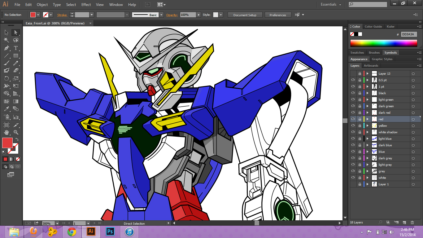 Gundam Exia Line Art Work In Progress