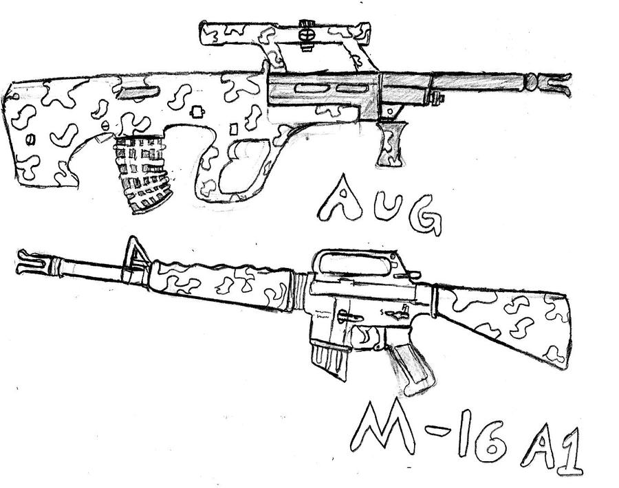 2 Rifles Drawing two guns by GHOSTRECONSNIPER2 on DeviantArt