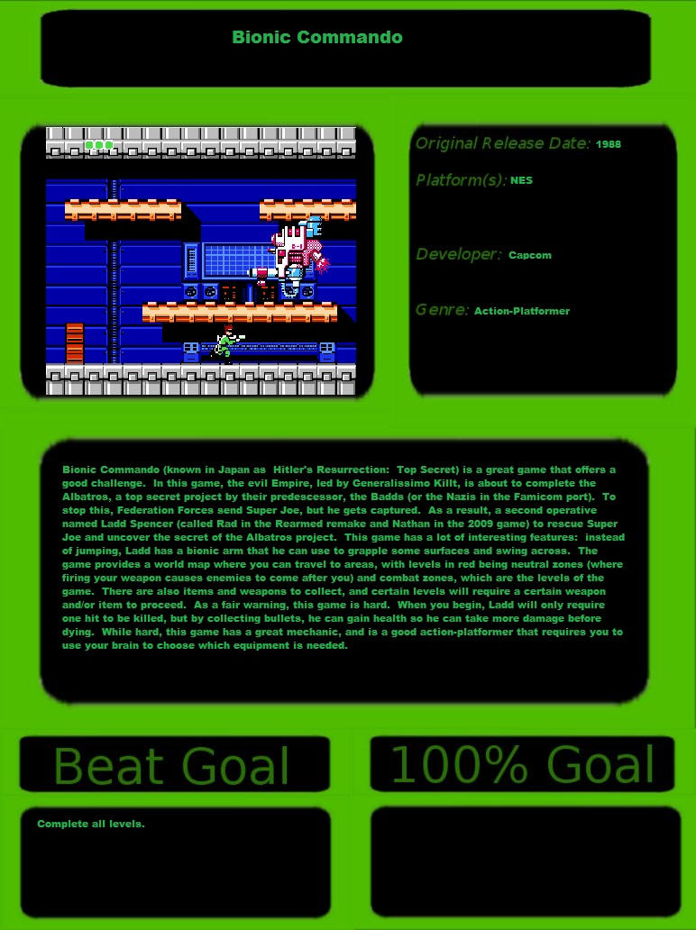 Bionic Commander Deviantart 1001 Videogames: Bionic Commando by JCFanfics on DeviantArt