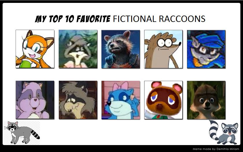 JCFanfics' Top 10 Fictional Raccoons by JCFanfics on DeviantArt