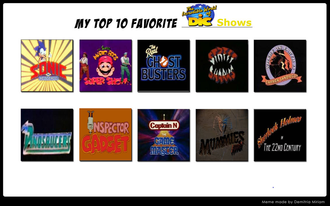 JCFanfics' Top 10 Favorite DiC Shows by JCFanfics on DeviantArt