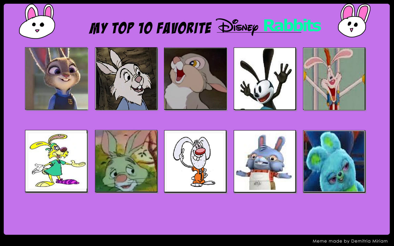 JCFanfics' Top 10 Disney Rabbits by JCFanfics on DeviantArt
