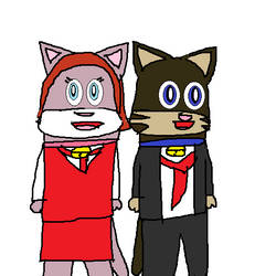Speedy And Polly In School Uniforms