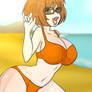 Velma on sthe beach - Scooby-Doo