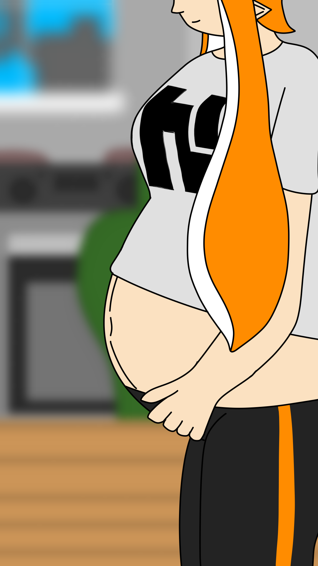 Splatoon Inflation Orange Inkling's Belly (1/3) by inkloving on DeviantArt