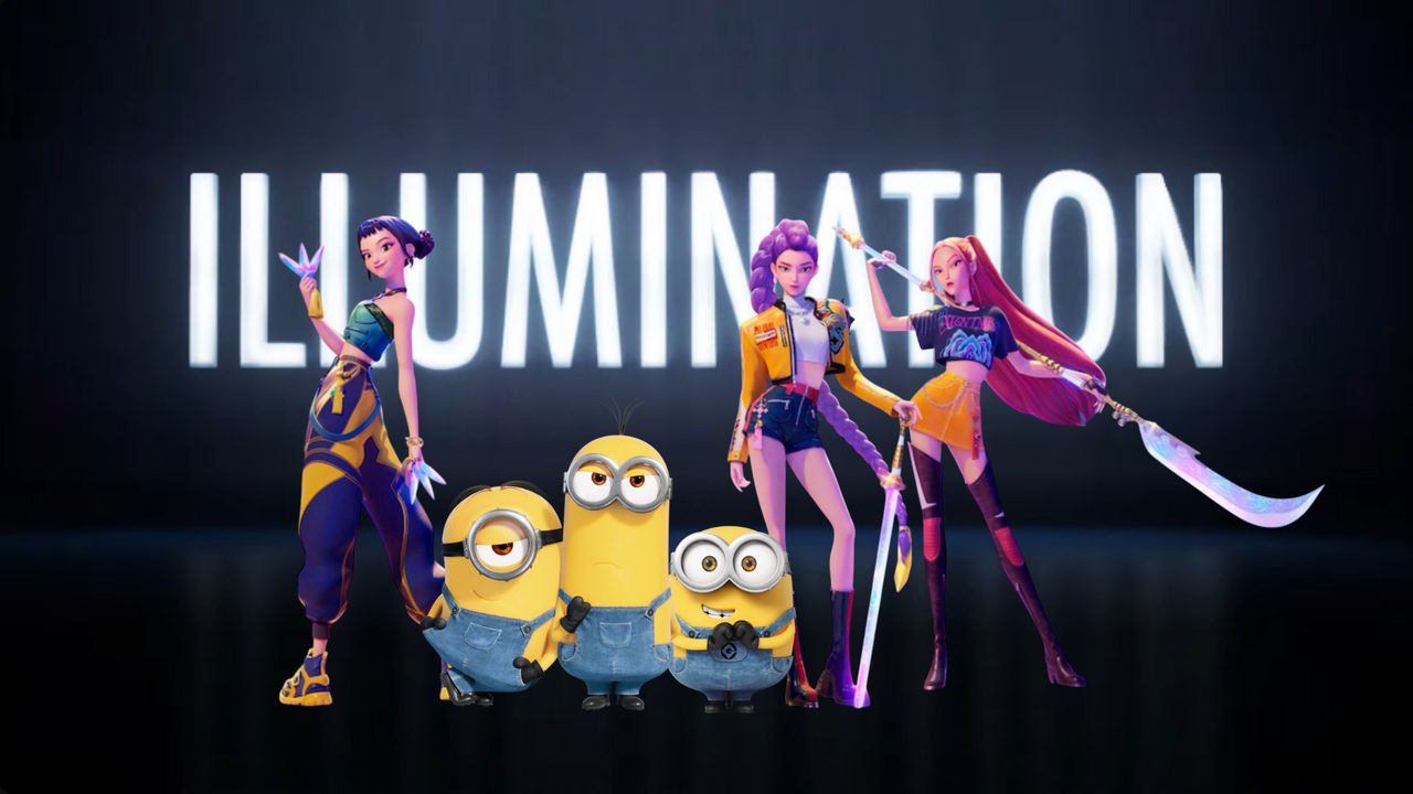 Zoey, Rumi, and Mira at the Illumination logo by SpannBoy7109 on DeviantArt