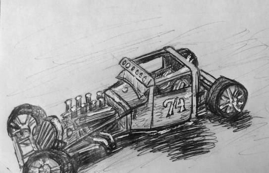 RAT ROD 1 (on a post-it) by MothvalleySage