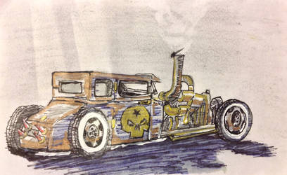 Rat Rod 3 (on a Post-it) by MothvalleySage