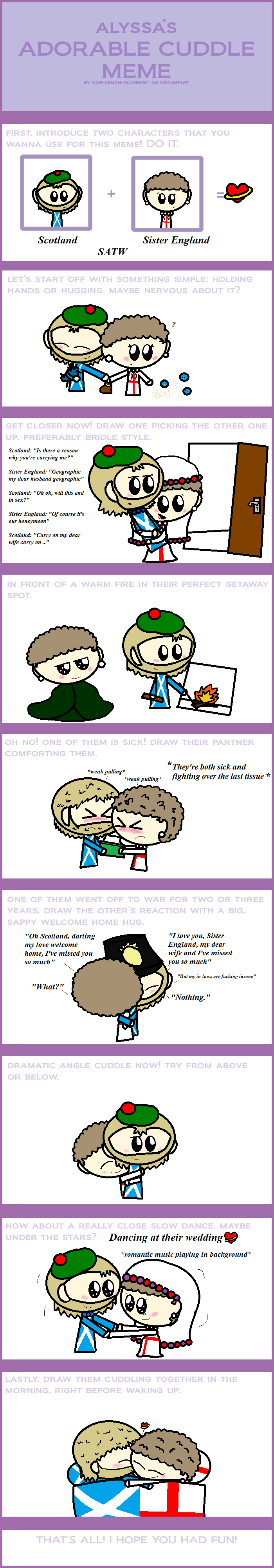 Satw Scotland x Sister England cuddle meme