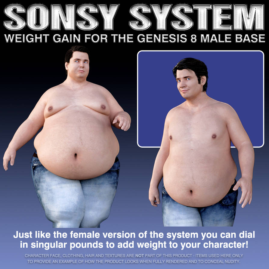 Gaining Weight Simulation Sample of Genesis 8 Male weight gain morphs by HevieState3D on DeviantArt