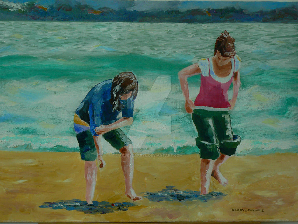 Girls at the beach by artbydarryl on DeviantArt