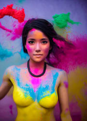 Holi Festival Beautiful Joyful Woman Short Story