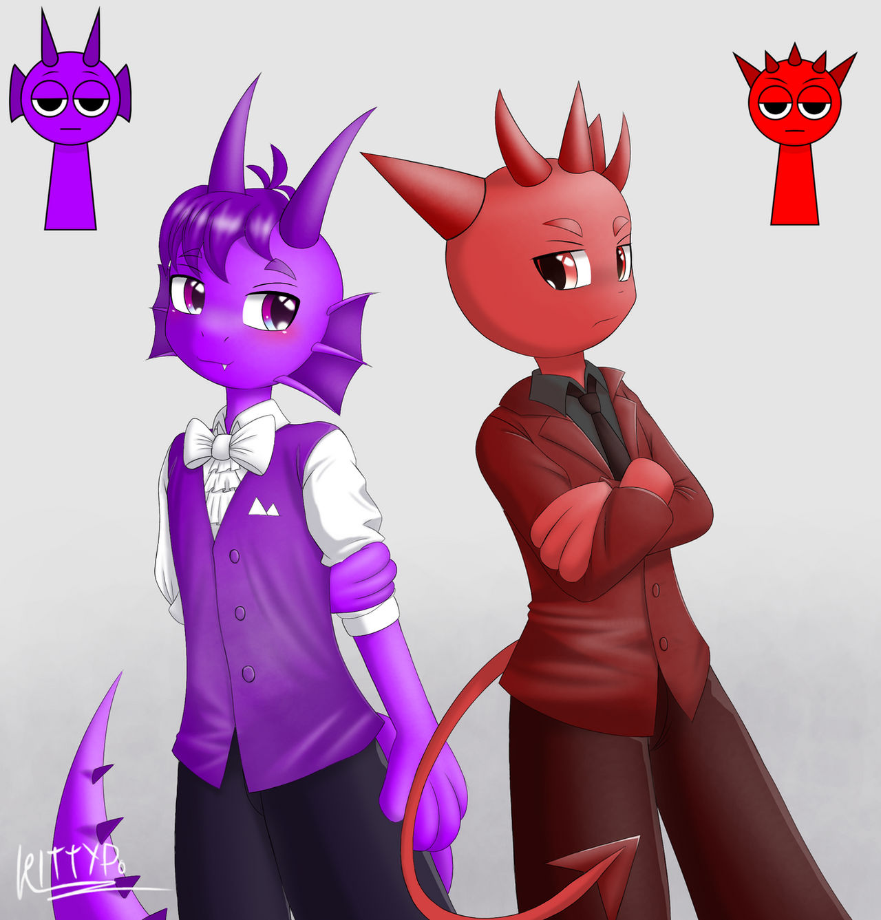 Sprunki Raddy Art Raddy and Durple | Incredibox Sprunki fanart by Kittypeller on DeviantArt