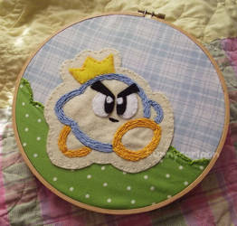 Prince Fluff (Kirby's Epic Yarn) embroidery art