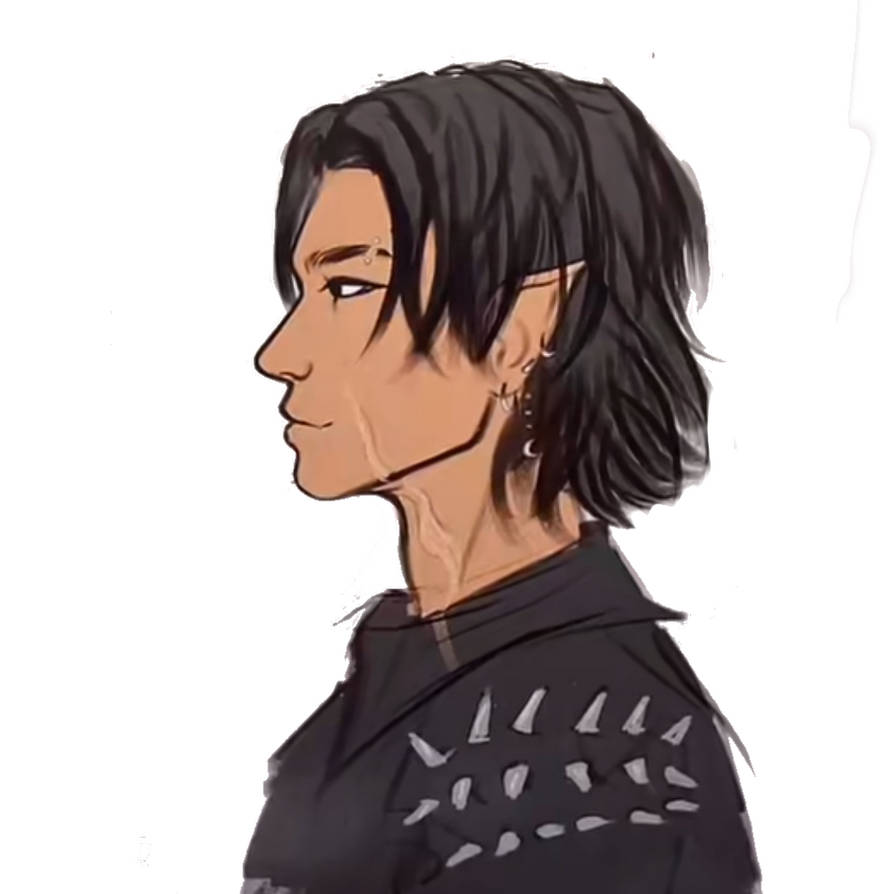 same oc but side profile by jaggedstones on DeviantArt