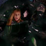 Supergirl and Daphne caught by Tar Monster
