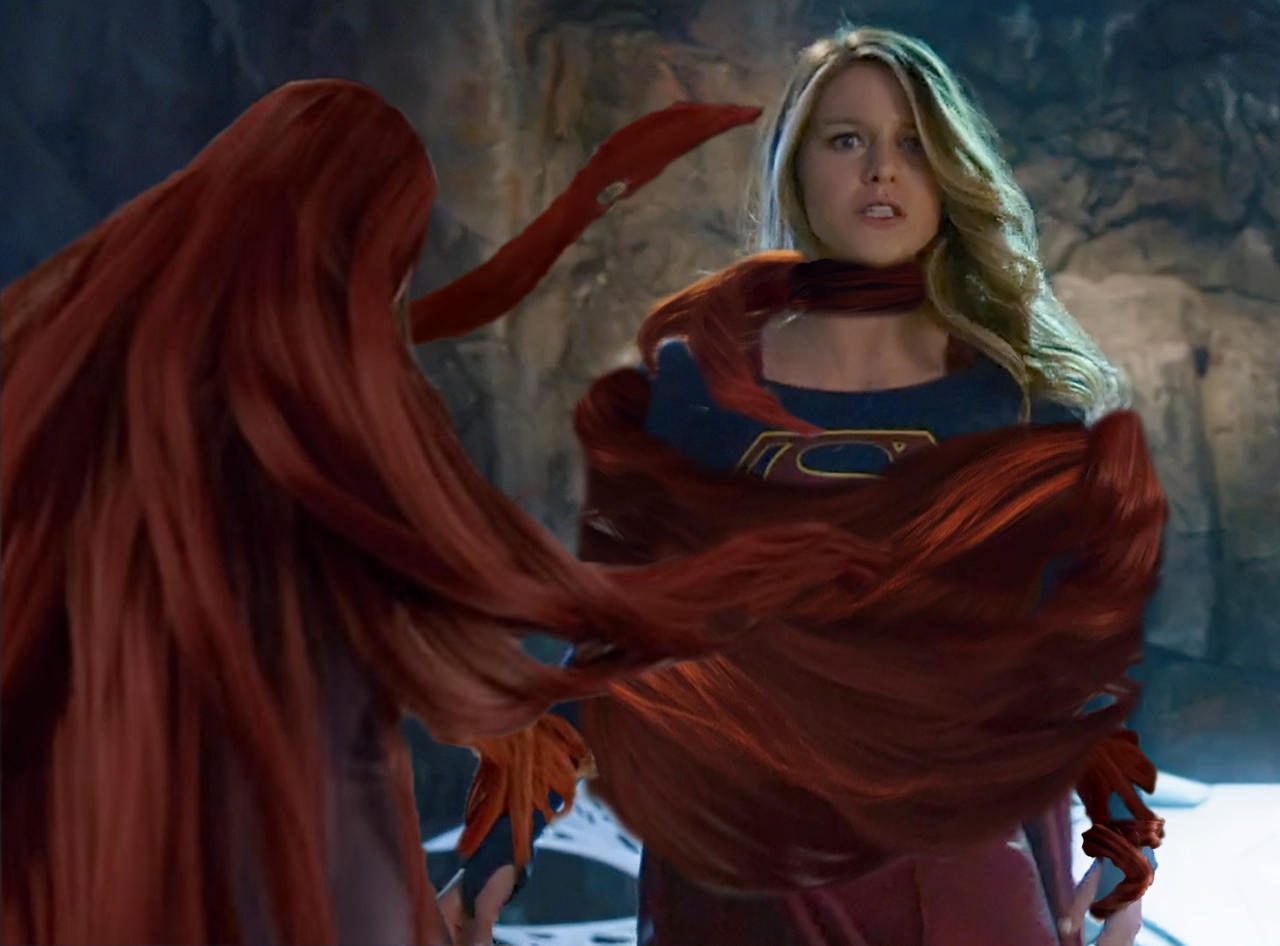 Supergirl Fights Inhumans Medusa