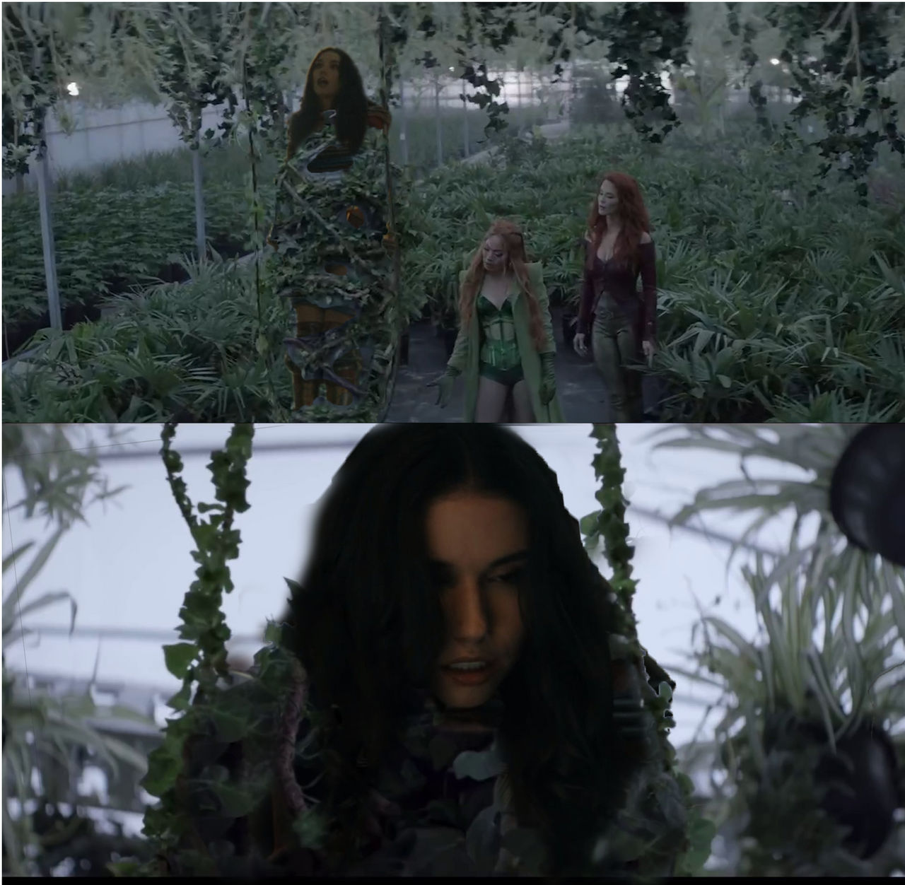 Mary Marvel trapped in Ivy's Greenhouse