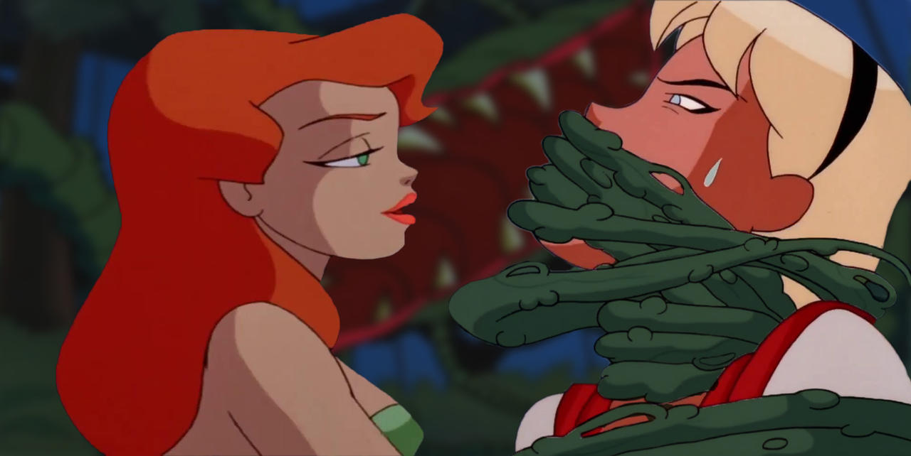 Supergirl trapped in vines