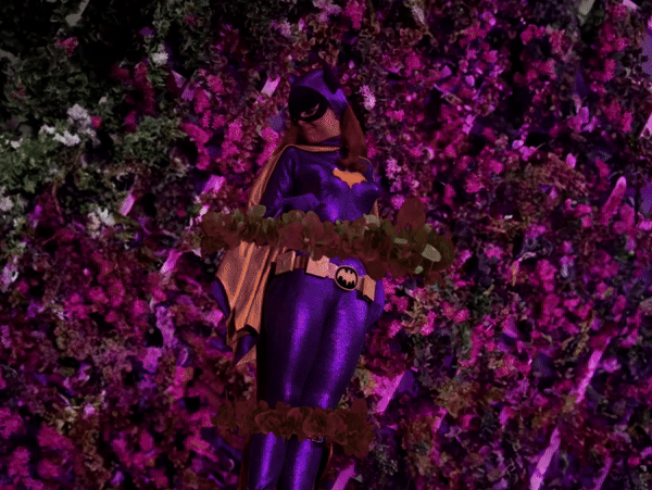 Batgirl trapped in Poison Ivy's Wall of Vines
