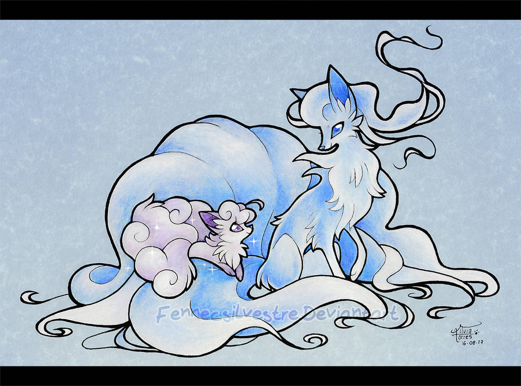 Alolan Vulpix and Ninetales by FennecSilvestre on DeviantArt