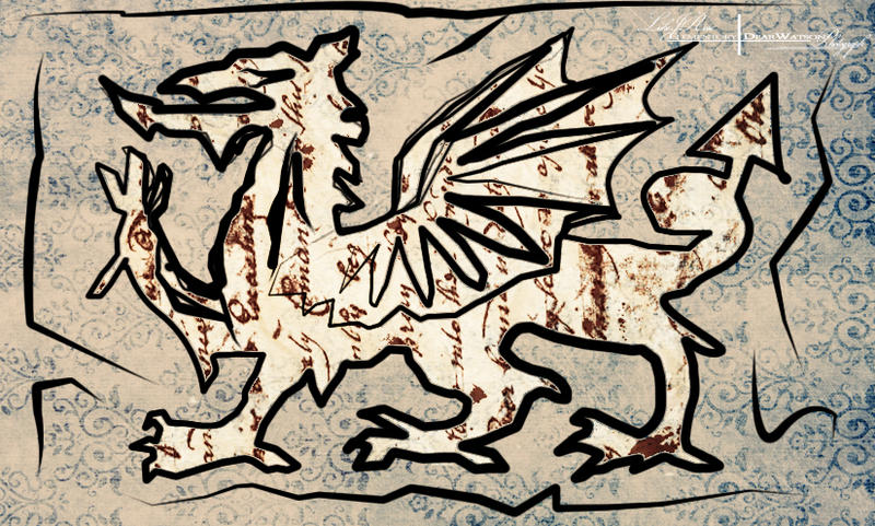 Vintage Welsh Dragon Flag.