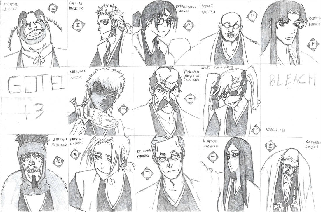 Bleach gotei 13 1st generation by vanjiolet on DeviantArt