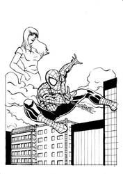 Spiderman swinging