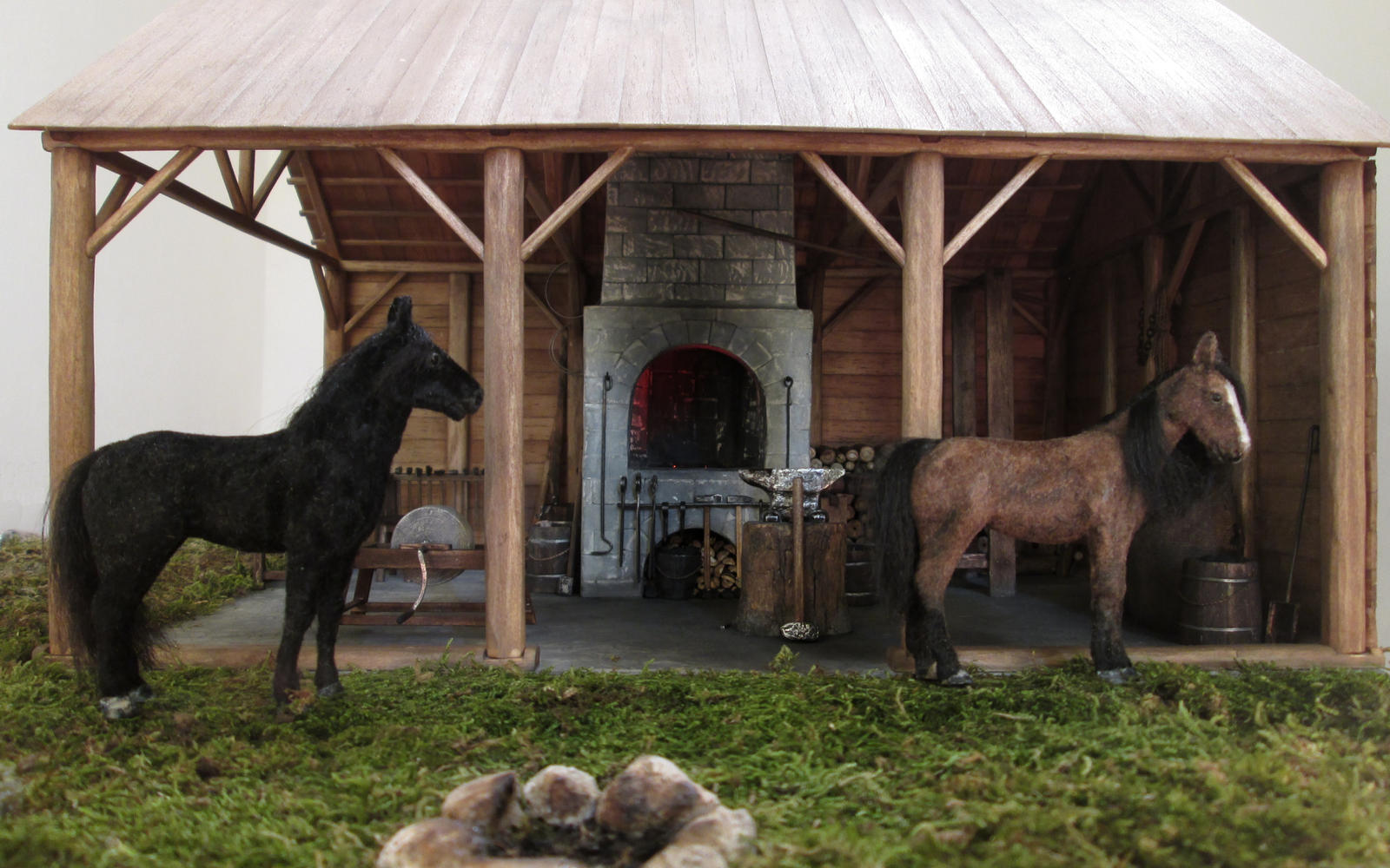 Horses In Front Of The Blacksmith Shop