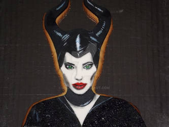 Angelina Jolie Maleficent decorated cookie