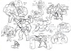 Superpower and Muscular pokemon drawrings