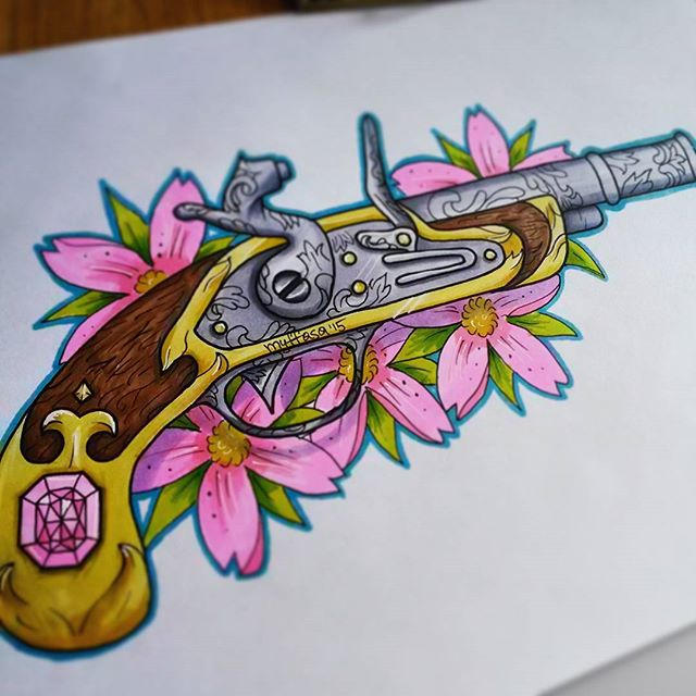 Tattoo_design_musket by myffasa on DeviantArt