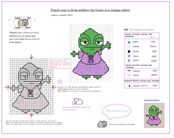 Pascal Sew A Dress free cross stitch pattern by squirrelystitcher on ...
