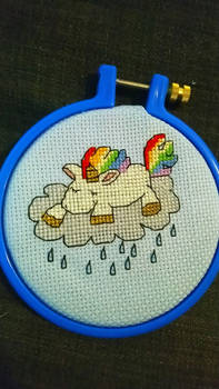 Rainbow unicorn cross stitch pattern