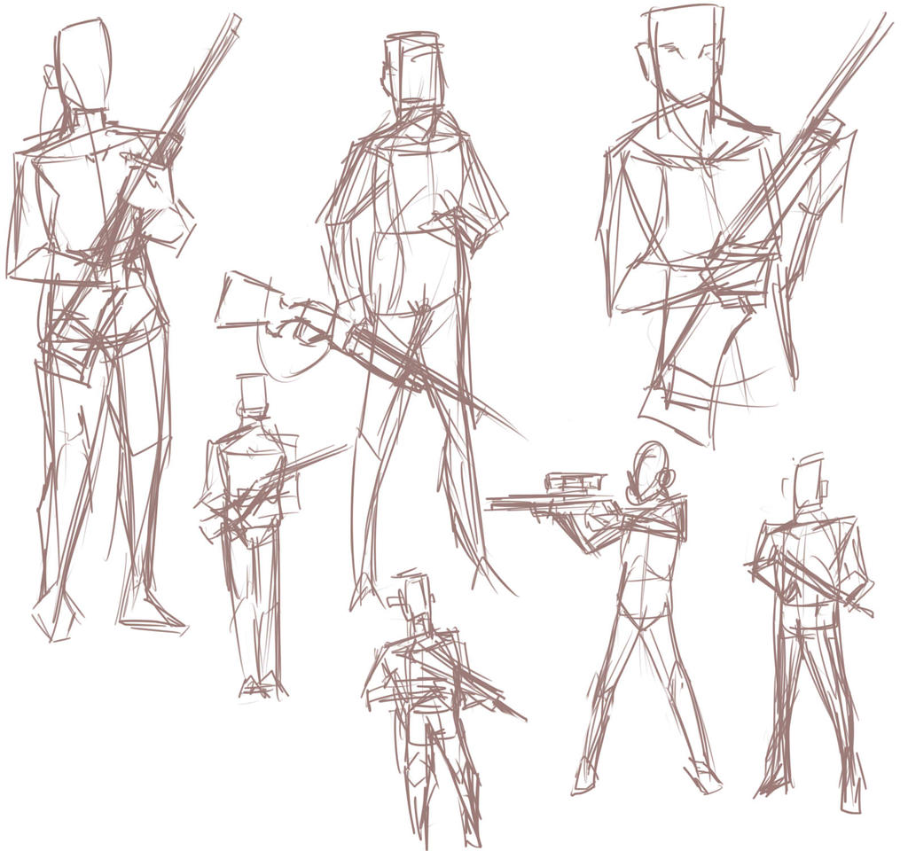 Rifle Holding Pose Study by cyberanimealien on DeviantArt