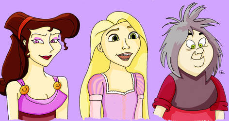 Meg, Rapunzel and Madam Mim